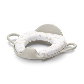 Reductor pentru toaleta, cu spatar si manere, pernita moale detasabila, Planets, Beige