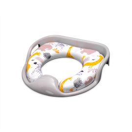 Reductor moale pentru toaleta, cu manere, model universal, Animals Grey