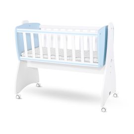 Pat balansoar, First Dreams, 105x55x83 cm, transformabil, White Baby Blue