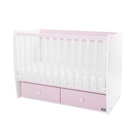 Patut balansoar Matrix, 60 x 120 cm, transformabil, White Orchid Pink