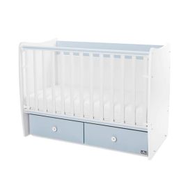 Patut balansoar, Matrix, 60 x 120 cm, transformabil, White Baby Blue