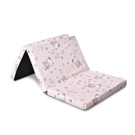 Saltea pliabila de voiaj, 60x120x5 cm, spuma elastica, Pink Ballerina Bear