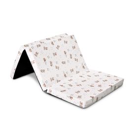 Saltea pliabila de voiaj, 60 x 120 x 5 cm, spuma elastica, Bear and Pillow Beige