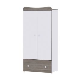 Dulap garderoba, Exclusive, 80x57x178 cm, 2 usi, White & Coffee