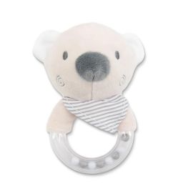 Jucarie de plus, inel, Ursulet beige, 11 cm, zornaitoare, 0 luni+
