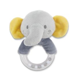 Jucarie de plus, inel, Elefant gri, 11 cm, zornaitoare, 0 luni+