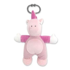 Jucarie de plus, Unicorn roz, 22 cm, zornaitoare, 0 luni+