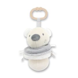 Jucarie de plus, Ursulet beige, 16 cm, cu vibratie, zornaitoare, 0 luni+