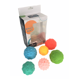 Set 6 mingi senzoriale penru bebelusi, 6 luni+, multicolor