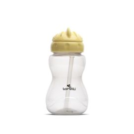 Biberon sport, cu pai moale si flexibil, capac de protectie rotativ, 275 ml, Yellow Grey