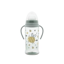 Biberon anticurgere cu manere, cu tetina lata, protejeaza gingiile, 6 luni+, 360 ml, My Friend, Iceberg Green