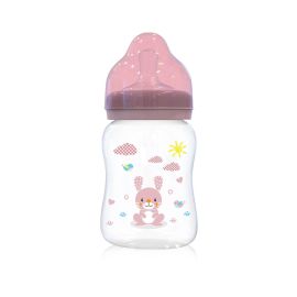 Biberon cu gat larg 250 ml Animalute, Pink