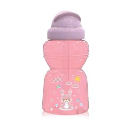Biberon Mini Sport cu pai 200ml Animalute, Pink