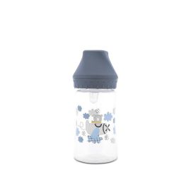 Biberon cu gat larg, tetina moale din silicon, 0 luni+, 250 ml, My Friend, Cameo Blue