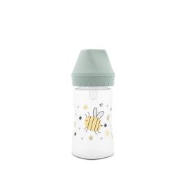 Biberon cu gat larg, tetina moale din silicon, 0 luni+, 250 ml, My Friend, Iceberg Green