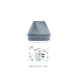 Biberon cu gat larg, My Friend, tetina moale din silicon, 0 luni+, 125 ml, Cameo Blue
