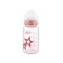 Biberon din sticla cu tetina anticolici, 120 ml, Pink