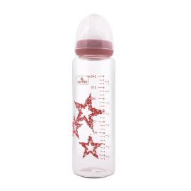 Biberon din sticla cu tetina anticolici, 240 ml, Pink