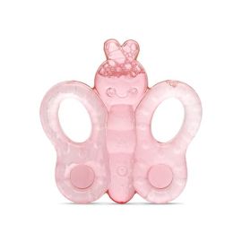 Jucarie de dentitie bebelusi, refrigeranta, 3 luni+, Butterfly, Shell Pink