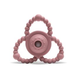Jucarie de dentitie si zornaitoare din silicon, 0 luni+, Pink
