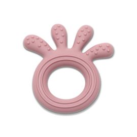 Jucarie de dentitie din silicon, 0 luni+, Octopus, Pink