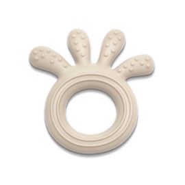 Jucarie de dentitie din silicon, 0 luni+, Octopus, Beige