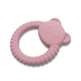 Jucarie de dentitie din silicon, 0 luni+, Panda, Pink