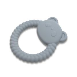 Jucarie de dentitie din silicon, 0 luni+, Panda, Grey
