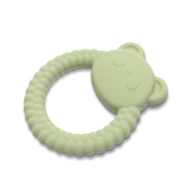Jucarie de dentitie din silicon, 0 luni+, Panda, Fresh Green
