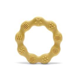 Jucarie de dentitie din silicon, 0 luni+, Ring, Yellow