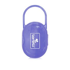 Suport transparent cu maner pentru 2 suzete sau tetine, Violet