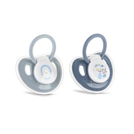 Set 2 suzete cu capac, silicon moale, 0 luni+, Cameo Blue