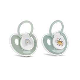 Set 2 suzete cu capac, silicon moale, 0 luni+, Iceberg Green