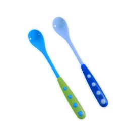 Set 2 lingurite cu manere lungi, 6 luni+, Blue