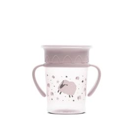 Cana de antrenament cu manere, All Around Cup, 360 grade, anti-varsare, 275 ml, Mellow Rose
