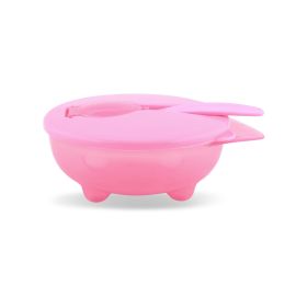 Set castron cu capac si lingurita, Pink