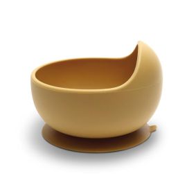 Bol de hranire din silicon natural, cu ventuza, 6 luni+, Yellow
