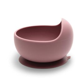 Bol de hranire din silicon natural, cu ventuza, 6 luni+, Pink