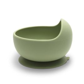 Bol de hranire din silicon natural, cu ventuza, 6 luni+, Fresh Green
