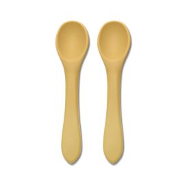 Set 2 lingurite din silicon natural, 6 luni+, Yellow