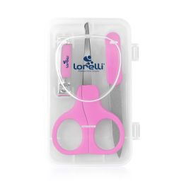 Set manichiura bebe, 3 piese, cu suport, Pink
