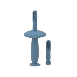 Periuta de dinti din silicon pentru bebelusi, 6 luni+, Moonlight Blue