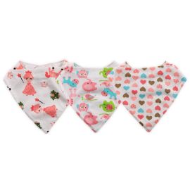 Baveta tip bandana, bumbac, culori fetite
