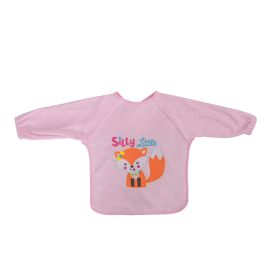 Baveta brodata cu maneci lungi, bumbac si peva, 30 x 34 cm, fetite