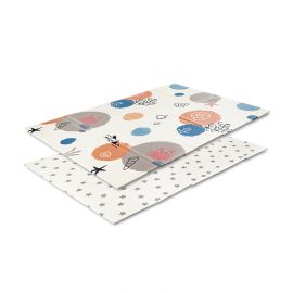 Covoras de joaca termic pentru copii, din spuma XPE, design cu doua fete, pliabil, 120 x 180 cm, Ocean & Stars