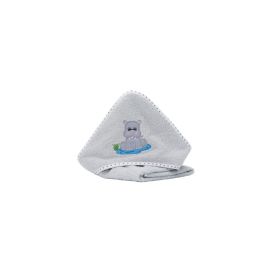 Prosop brodat hippo grey-blue 75x75 cm. Fillikid