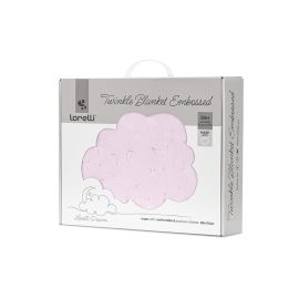 Paturica pentru bebelusi, Twinkle, material moale, model decorativ in relief, 80 x 110 cm, 0 luni+, Pink