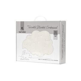 Paturica pentru bebelusi, Twinkle, material moale, model decorativ in relief, 80 x 110 cm, 0 luni+, Beige
