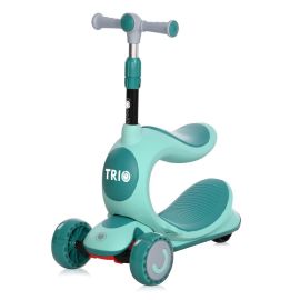 Trotineta pentru copii, Trio, 3 Ani+, roti cu leduri, Blue Green