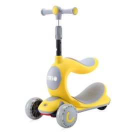 Trotineta pentru copii, Trio, 3 Ani+, roti cu leduri, Yellow